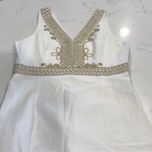 Lilly Pulitzer white and gold dress